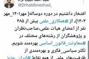 همکاری علمی بیش از 485 نفر از اعضای هیأت علمی، صاحب‌نظران و پژوهشگران در معاونت قانون اساسی